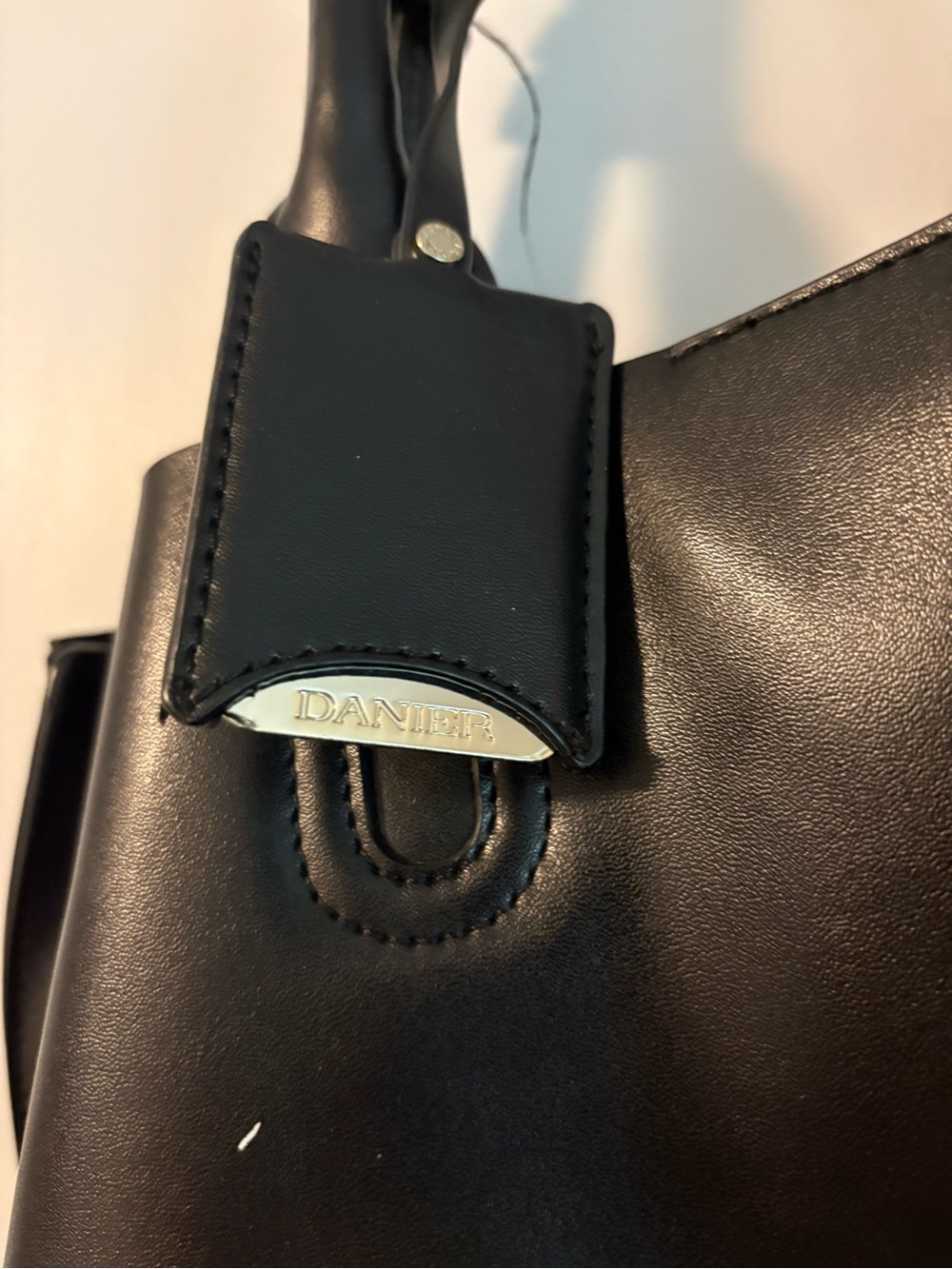 Danier Black Leather Tote with Adjustable Shoulder Strap - Picture 3 of 5